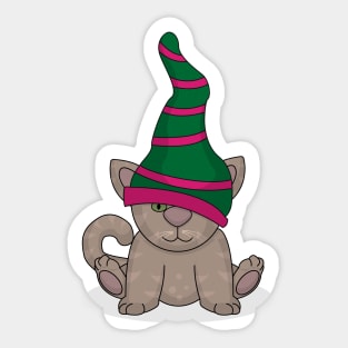 My Cat Gus All Dressed Up For Christmas Sticker